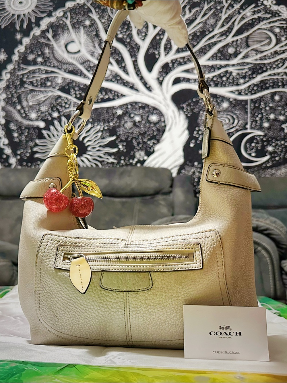 Vintage style Coach soho Shoulder Bag Cream soft Leather - Picture 11 of 17
